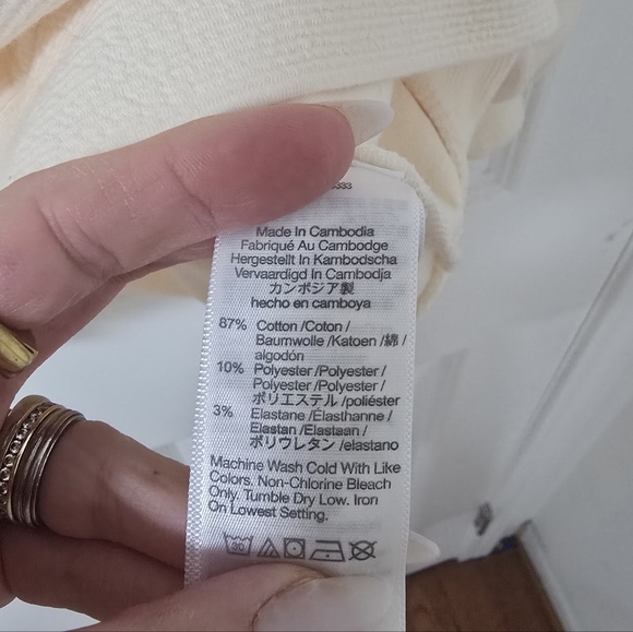 Madewell Ivory Button Back Dolman Sleeves Pullover Top Size S - Picture 6 of 7